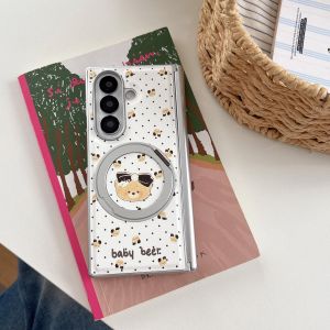 Sanrio | Cute Cartoon Sanrio Hello Kitty Hinge Protect Case for Samsung Galaxy Z Fold 8 Ultra 8 7 6 5 360° Rotating Magnetic Stand Cover