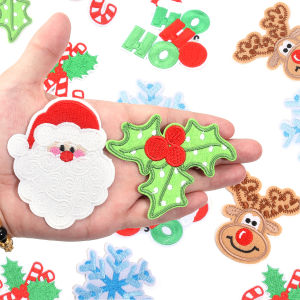 Non-woven Christmas Patches Embroidery Patches Iron On For DIY Crafts Christmas Decoration Clothing Bags Ornament Accessories