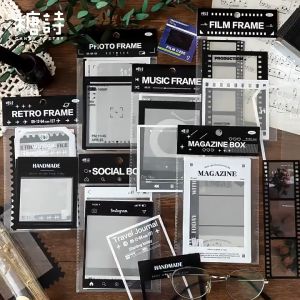 15pcs PET Photo Frame Sticker Decorative Decal Stickers Self-Adhesive Assorted Frame Stickers Borders Stickers Frame Scrapbooking Stickers for Scrapbook Decoration