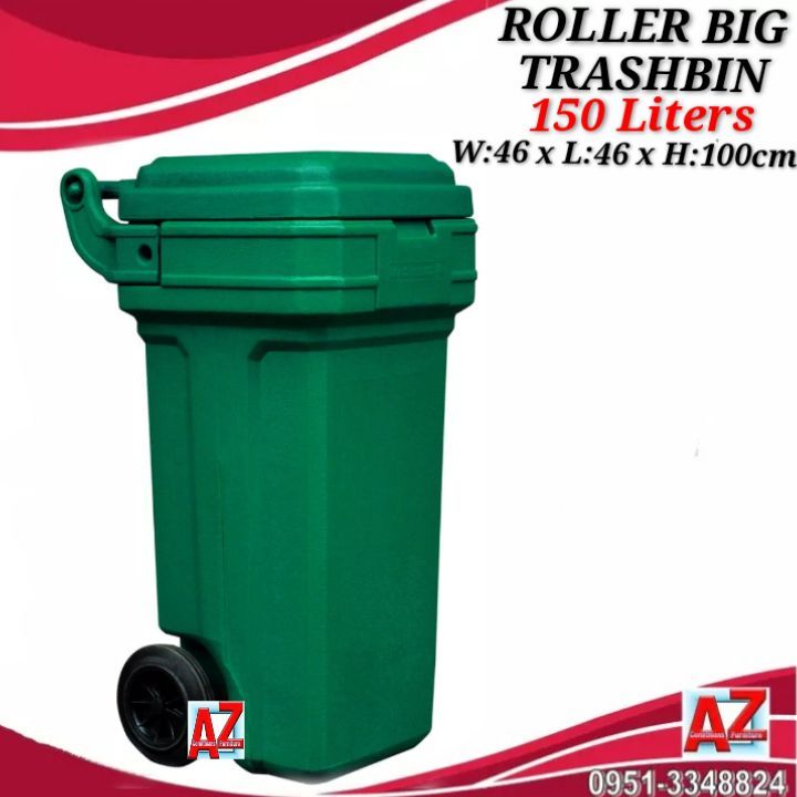 Roller Big 150 Liters Trash Bin with Wheels Lazada PH