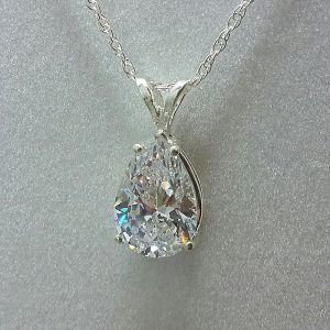 Huitan Simple Design Silver Color Necklace for Women with Single Crystal Pear CZ Stone High Quality Timeless Style Jewelry Hot