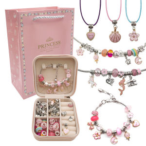 (SG Stocks) DIY Creative Handmade Beaded Bracelet 66pcs set with Jewelry Box & Gift Bag/Girls Birthday Gift Set