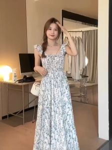🌟CORE🌟dresses women new style 2025 Summer Sleeveless Flower Dress Women Ruffled Long Sress Sweet A-line Dress