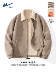 Warrior | Áo Khoác Nhung Thời Trang Trung Quốc Retro Mùa Đông Dày Có Cổ Lông