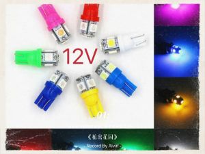 หลอดไฟหรี่ ไฟเลี้ยว ไฟไมล์  มอเตอร์ไซค์ รถยนต์ ขั้วเสียบเล็ก T10-5050-5LED 12v/24V 1คู่