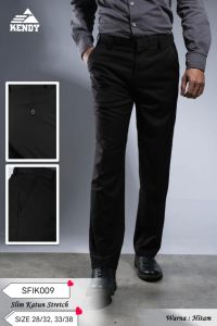 Celana Bahan Casual / Formal KENDY hitam panjang Slim-fit SFI