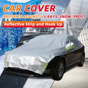Universal Half Car Cover Outdoor Sun UV Dust Resistant Protection Cover for Sedan SUV Hatchback