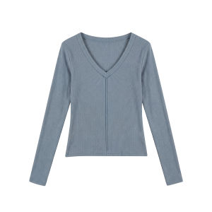 zuocisankon | Áo Thun Dài Tay Form Slim Fit V-Neck Thông Gió
