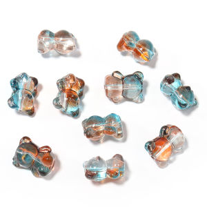 20pcs/lot Colorful Lampwork Bead 14x12mm Bear Shape Glass Loose Spacer Beads for Jewelry Making DIY Bracelets Crafts Findings