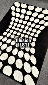ILLUSION Karpet Lantai 100x150 Motif 11 Black White