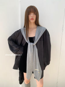 Zhang Baowei Womens Knitted Shawl Loose Style Air Conditioned Room Spring Autumn Fashion Outerwear Korean Trend Versatile