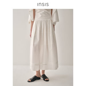 INSIS FEMME | Linen Cotton A-Line Skirt Handmade Tuck Pleat