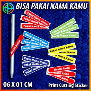 50 lembar Sticker Costum Nama ( Tulis Namamu ) Model 1 Setiker Costum Nama Pulpen Bisa Request