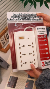 Huntkey 6 Gang Extension Cord with Surge Protector Power Strip 2 Meter Heavy Duty Universal Socket 2500W SZM604