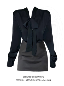 Early Autumn Slightly Oversized Girls Fashion Wear a Set of Womens Clothing Professional Commute Shirt Tops High Waist Skirt Two-piece Set