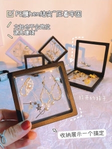 Transparent PE Film Jewelry Storage Box Earring Necklace Ring Bracelet Pendant Display Case Nordic Style Desktop Organizer