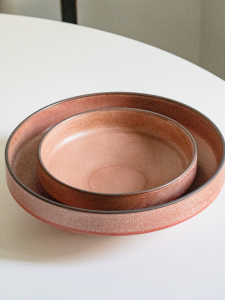 Scandinavian Ceramic Salad Bowl For Home Wide Mouth Deep Bowl Commercial Western-Style 6.5-Inch Black Pottery Clay Kiln Baked Soup Bowl Meal Bowl