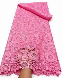 2026 Nigerian Cord Guipure Lace Fabric High Quality 5 Yards Knitted Water Soluble African Lace Fabric Wedding Dress for Sewing