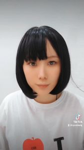 Ryuuta Wig Basic Cap Short Bob There Black Brown Hitam Coklat 12 inch 30 cm