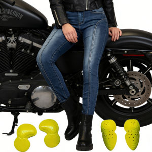Protective Jeans Women Motorcycle Pants Blue Moto Jeans Protective Gear Motorbike Trousers 905