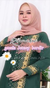 Gamis Ratu Senja Bahan Jersey Livina Motif Bordir Busui L XL XXL LD 90 100 120 Dress Muslim Wanita