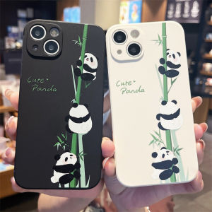 Cute Panda Silicone Phone Case Womens Fun Style Compatible with iPhone 14 pro Max Apple 13 Soft Shell 12 Mini Transparent 15 16 Anti-Fall 8 plus Full Cover 7 Protection 6SE