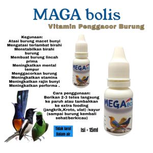 Vitamin Burung penggacor burung mengatasi burung macet bunyi Megabolis 15ml