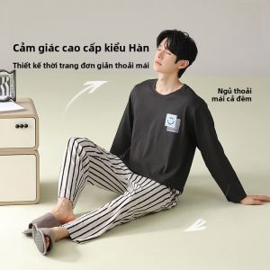 MiiOW | Áo ngủ cotton nguyên chất Catman dành cho nam tay dài rộng rãi thoải mái mặc ở nhà có thể mặc ngoài trời mùa thu 2025
