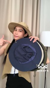 หมวกปีกกว้าง 100% ปรับสาย Cotton หมวกเดินป่า หมวกตกปลา หมวกทำสวน หมวกคนงาน หมวกแคมปิ้ง ใช้ได้เท่ากัน ผู้ใช้จะสัมผัสสูงถึง 80-100 ชั่วโมง