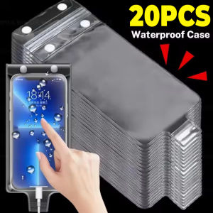 20PCS Transparent Waterproof Phone Case Motorcycle Handlebar Phone PVC Protector Pouch Touch Screen Rainproof Bags for iPhone 16 Samsung Xiaomi