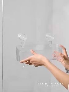 Kệ để đồ nhà tắm giỏ đựng đồ hộp đựng hút chân không chịu lực tốt có lỗ thoát nước giá treo tường đa năng đựng mỹ phẩm hành tỏi ớt