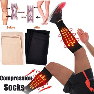 Prevent Calf Varicose Veins Compression Sock Medical Grade One Pressure Treat Varicose Leg Women Slim Socks Black Flesh-colored