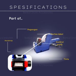 Alat Label Harga Price Labeller Mesin Label Harga Montana TML-1L 8 Digit 1Line Biru