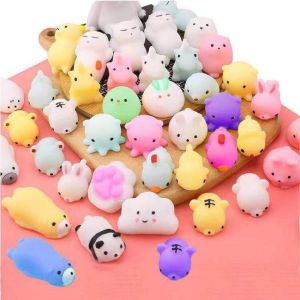 5-50PCS Random Cute Animals Vent and Relieve Stress with Toys and Small Gifts Soft Rubber Animal Pinching