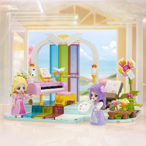 Enlightenment Princess Lea Magik Model Train Horse Carriage Building Blocks Educational Toys for Bé Gáis Wonder Princess Gift