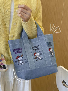กระเป๋าผ้าใบ Canvas Handbag สำหรับผู้หญิง กระเป๋าใส่ข้าวกล่อง สำหรับเดินทางไปทำงาน กระเป๋าสะพายไหล่แบบลำลอง ฤดูร้อน 2025 ใหม่ล่าสุด