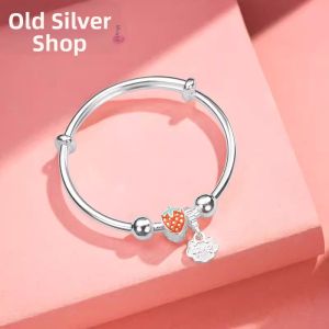 WU YUE JEWELRY | Strawberry Design Childrens Silver Bracelet