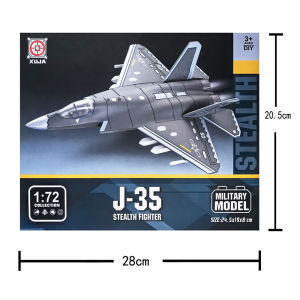 1:72 Scale China Fighter J-35 Model DIY Assemble Die-Casting Military Toys Plane Model 3D Puzzle For Collection Gifts Display