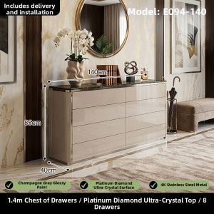 Luxury Italian Style Tall Sideboard Buffet Cabinet