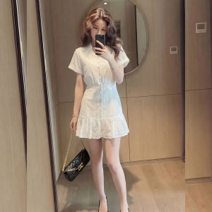 YIKEMAI | French Audrey Hepburn Style Plus Size Aesthetic Waist-Cinching Short Dress