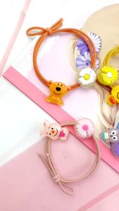 Ikat Rambut Anak-Dewasa 1PCS Bunga Daisy Motif Karakter Hewan Bahan Karet Model Korea Kuncir Cantik Import Murah