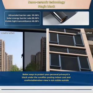 One-Way Perspective Window Film Household Insulating Glass Film 99% Uv for Windows Balcony Privacy Protection Mirror Reflective Glass Sticker