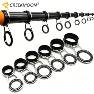 8Pcs 5-10# Fishing Rod Guide Rings Set Universal Sea Rock Fishing Pole Repair DIY Kit Multiple Sizes Top Tip 7-15mm Diameter