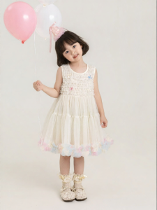 YOEHYAUL | Layered Gradient Soft Skin-Friendly Breathable Sleeveless Princess Dress
