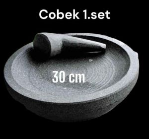 Cobek batu asli ( ORI  ) 1 set termurah promo jaminan uang kembali jika bukan batu asli