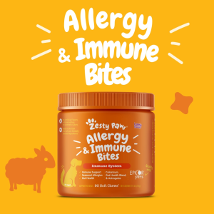 Zesty Paws Allergy & Immune Bites Supplement for dog | 90 Soft chews (315g)