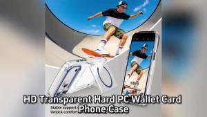 Ốp Lưng Cứng Trong Suốt HD Cho iPhone 17 Pro Max Với Khe Đựng Thẻ Và Giá Đỡ Từ Tính Trên Ô Tô Chống Sốc Lưng Đệm Khí