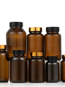 ขวดเกลือสีน้ำตาล ขวดแก้วปิดแน่น ขวดเกลือสำหรับยา ขวดเกลือสำหรับอาหารเสริม ขวดเกลือสำหรับใช้ในครัว ขวดเกลือแบบทรงกลม ขวดเกลือแบบป้องกันแบคทีเรีย