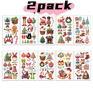 10pcs/pack Cartoon Christmas Tattoo Stickers Kids ChristmasDay Temporary Tattoos Stickers Toy Funny Waterproof Anime Gift Toys