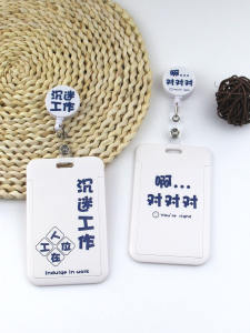 Expandable Retractable Card Holder Lanyard Buckle Chest Card Badge Holder Easy Clip Business ID Card Case School Meal Card